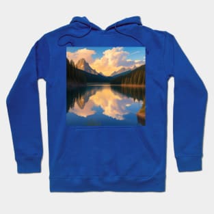 Lovely Mountain Lake in Springtime Hoodie